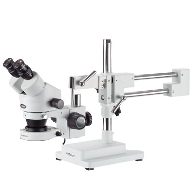 AmScope 7X-45X Zoom Fernglas Stereo Inspektion Mikroskop Boom Ständer Led-Licht