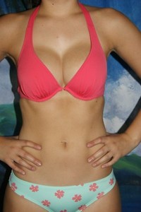 coral push up bikini