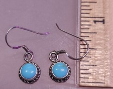 Silver  Faux Turquoise Dangle Earrings