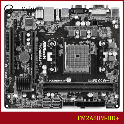 FOR ASROCK FM2A68M-HD+DDR3*2 32GB D-Sub DVI-D HDMI Micro ATX Motherboard Test OK