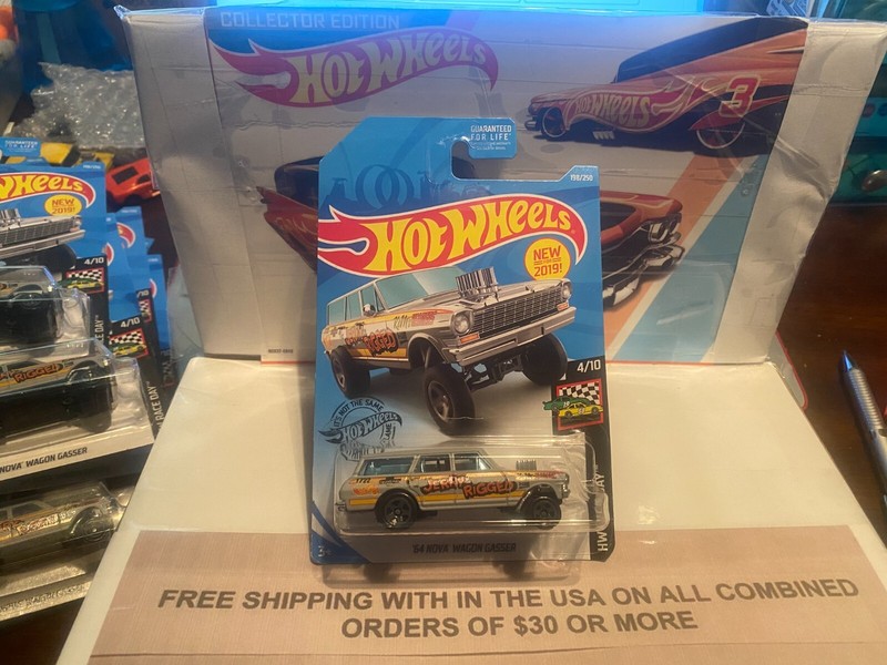 Hot Wheels '64 Nova Wagon Gasser 4/10 HW Race Day Gray Jerry Rigged VHTF!!!