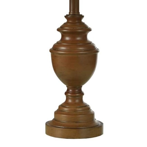 24 in. French Oak Table Lamp w/Heathered Light Beige Hardback Fabric Shade - Picture 3 of 7