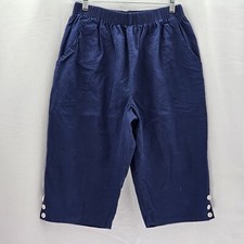 Vintage Unbranded Women Size L Blue Nautical Themed Ankle Pants