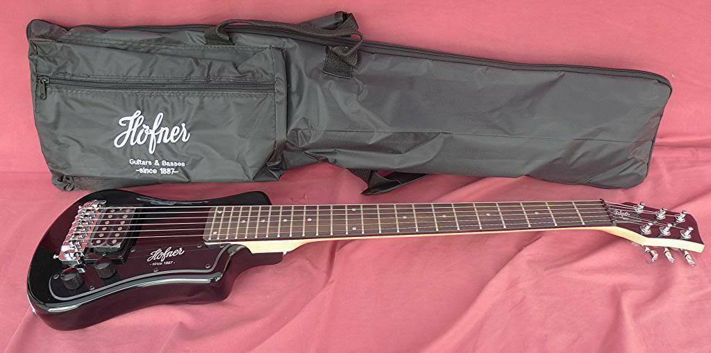HOFNER HCT-SH-BK SHORTY TRAVEL Electric Guitar BLACK with Gig Bag
