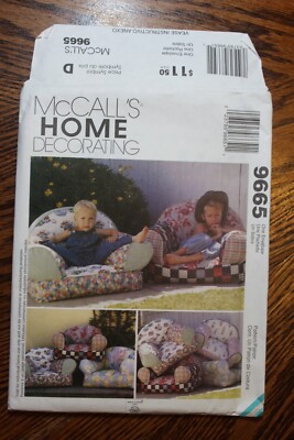 McCall's 9665 Child's Stuffed Easy Chairs UNCUT Sewing Pattern | eBay