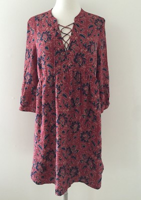 New MADEWELL silk lace-up dress in assam floral G3054 Small Red Blue | eBay UK New MADEWELL silk lace-up dress in assam floral G3054 Small Red Blue | eBay UK