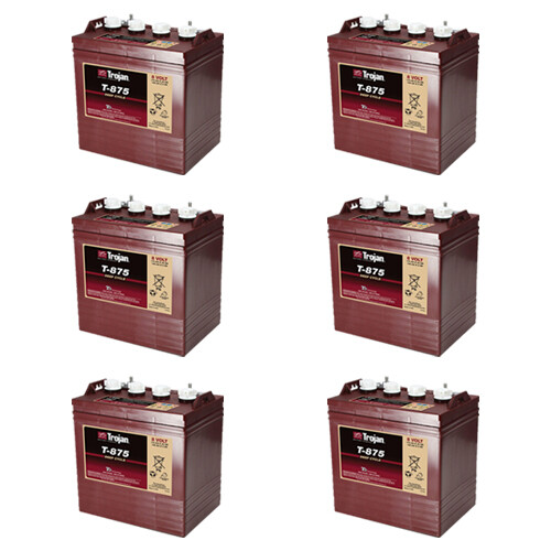 6 Pack Trojan T-875 Deep Cycle Battery For Golf Cart, Solar, Marine 8 Volt 8V