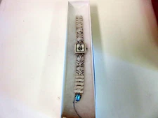 New Panda Bear Silver Watch Rhinestones & Mother of Pearl