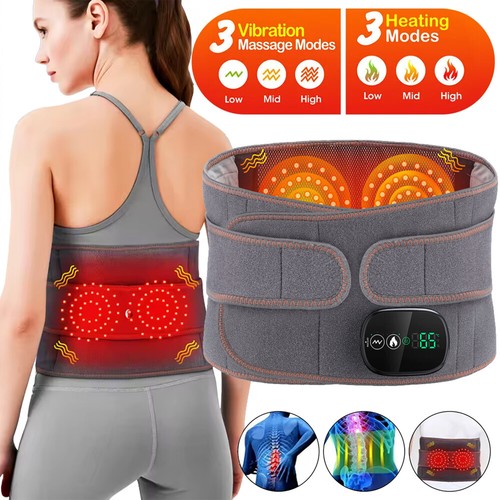 Electric Massage Belt Cordless Heated w/ Back Support Waist Vibration Massager - Picture 3 of 20