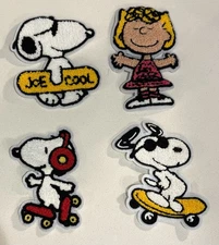 Set Of 4 - Extra Large Peanuts Snoopy Patches   ** Sew On ONlY”