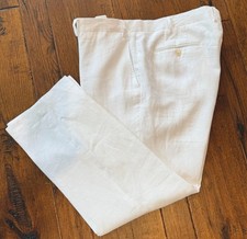 Lauren Ralph Lauren Womens White Linen Lined Pants 40w Old Money Capsule Dressy