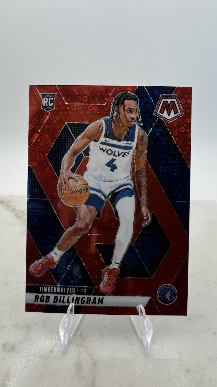 2024-25 Modaic Rob Dillingham #218 Fast Break Red Mosaic /99