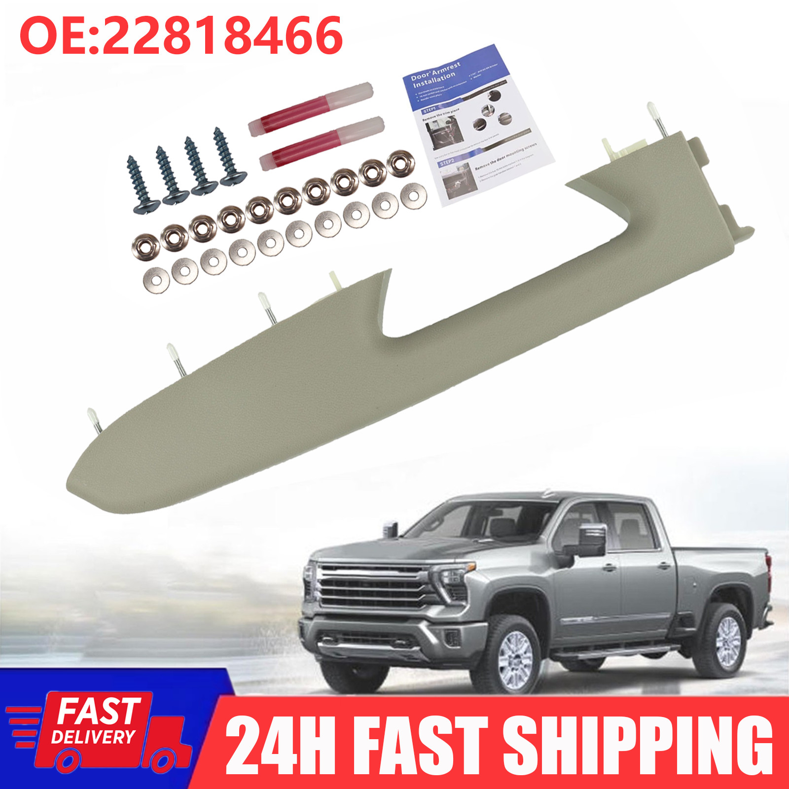 Front Left Armrest Repair Kit For Chevy Silverado 1500 2500HD 3500HD 2010-2014