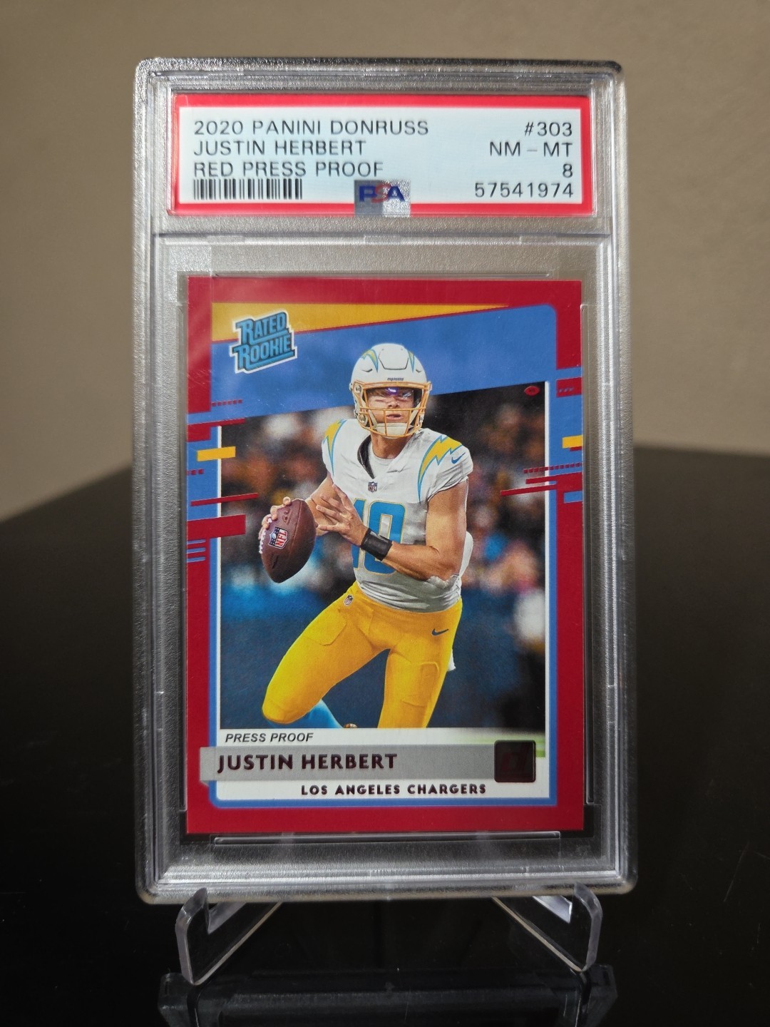 2020 Panini Donruss - Rated Rookie Justin Herbert #303 Press Proof Red (RC)
