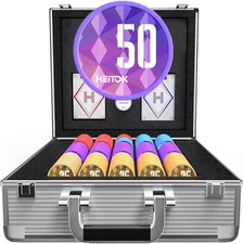 600-Piece Casino Poker Chip Set with Denominations, 11.5G Weighted Chips, 2 Deck