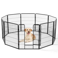 Panels Playpen 8 40 Inch Metal Pet Fence Indoor Outdoor Ink Black Dog DUMOS