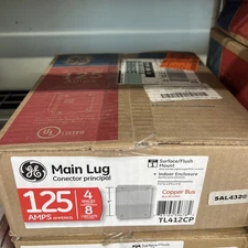 GE 125 Amp Indoor Main Lug Load Center Panel 4 Spaces 8 Circuits Panel TL412CP