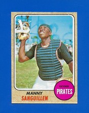 1968 Topps #251 Manny Sanguillen ROOKIE card Pittsburgh Pirates Centered NM+. rookie card picture