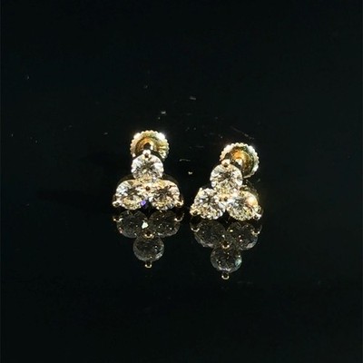 Lab Grown Diamond Gold Earrings 1.26 C.T.W. 14K Yellow Gold 1.8g (KS1018672)