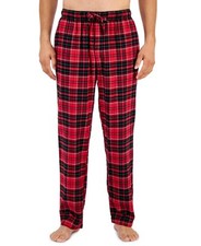 Club Room Men's Cotton Flannel Plaid Pajama Pants Red-Small