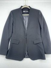 Zara Women  s Black Blazer Single Breasted Notch Lapel Size M Lined Career Preppy
