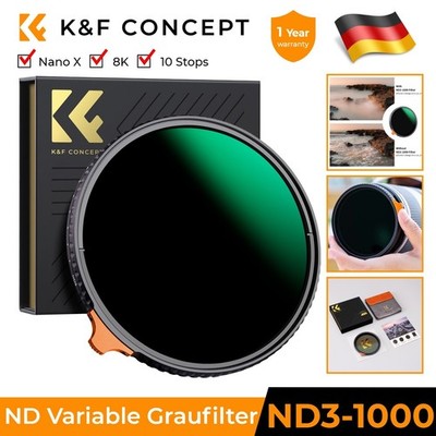 K&F CONCEPT Variabler ND Filter ND3-ND1000 Graufilter Nano X 49/58/67/72/77/82mm