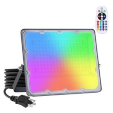 RGB LED Flood Light 150W Equivalent 60W Plug-in Outdoor Color-Changing S