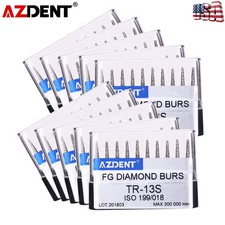 100Pcs AZDENT Dental High Speed Handpiece FG Diamond Burs Drills TR-13S
