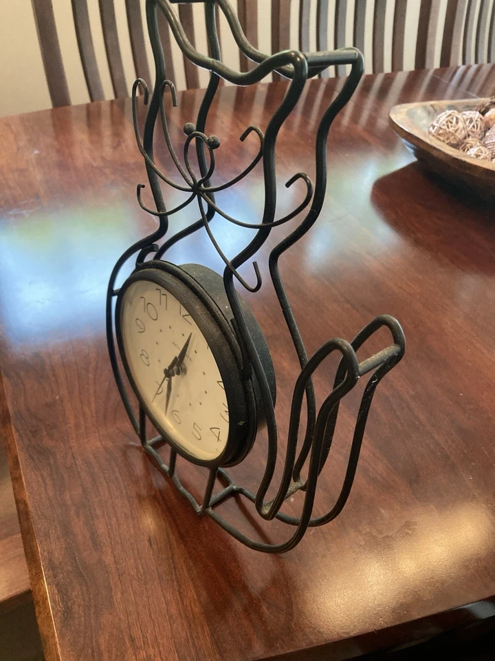 Cats-Cats-Cats/A Metal Black Cat Clock By Acu-Rite/Works/13 Inches - Image 2 of 4