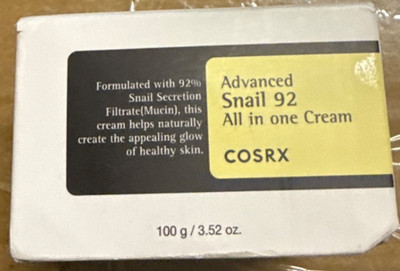 COSRX Advanced Snail 92 All In One Cream 100g Moisturizer Hydrating K-Beauty