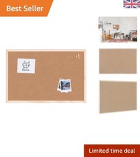 Elegant Brown Cork Board 90x60cm with Pine Wood Frame for Home & Office