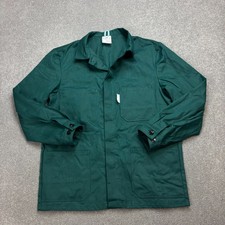 VINTAGE French Jacket Adult Medium Green Work Wear Herringbone Sanfor Canvas Men