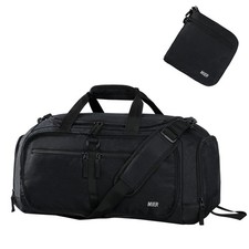 Packable Travel Duffle Bag with Shoe Compartment, 50L, Black