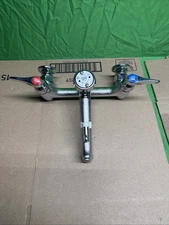 T&S Brass Service Sink Faucet Wall Mount 8" Center Built In Stop Chrome Industri