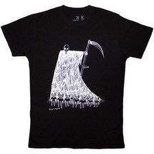 Radiohead Unisex Organic T-Shirt: Grim Reaper (Black) (Large)