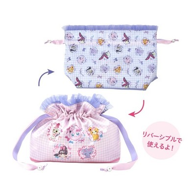 PC518 Pokemon Center Reversible Drawstring Pouch Don't Attack Me Japan