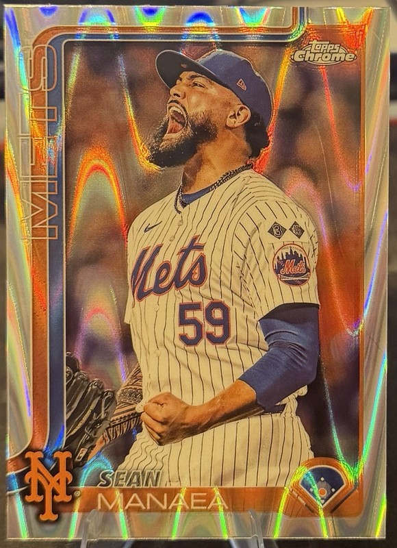 2025 Topps Chrome Sean Manaea Raywave Refractor #287 Mets