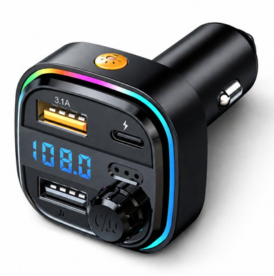 Bluetooth FM Transmitter Auto Radio Adapter Musik Zigarettenanzünder mit USB-C