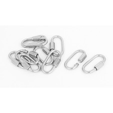M3.5 Repair Part Stainless Steel Quick Link Chain Carabiners Silver Tone 10pcs