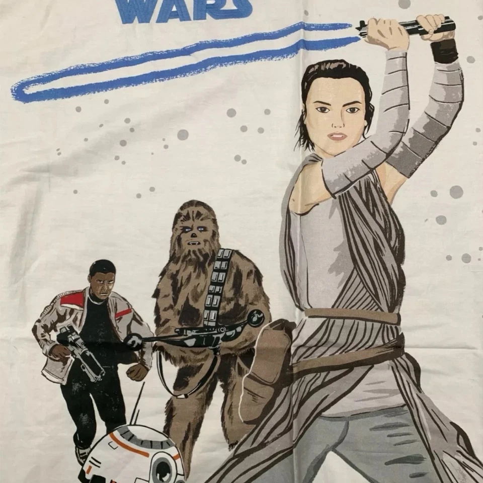 Capa de edredom branca percal de algodão lateral leve Pottery Barn Star Wars - Imagem 4 de 4