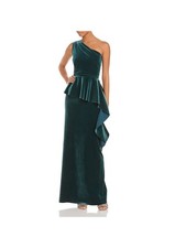 CHIARA BONI LA PETITE ROBE Womens Green Velvet Sleeveless Formal Gown Dress 38