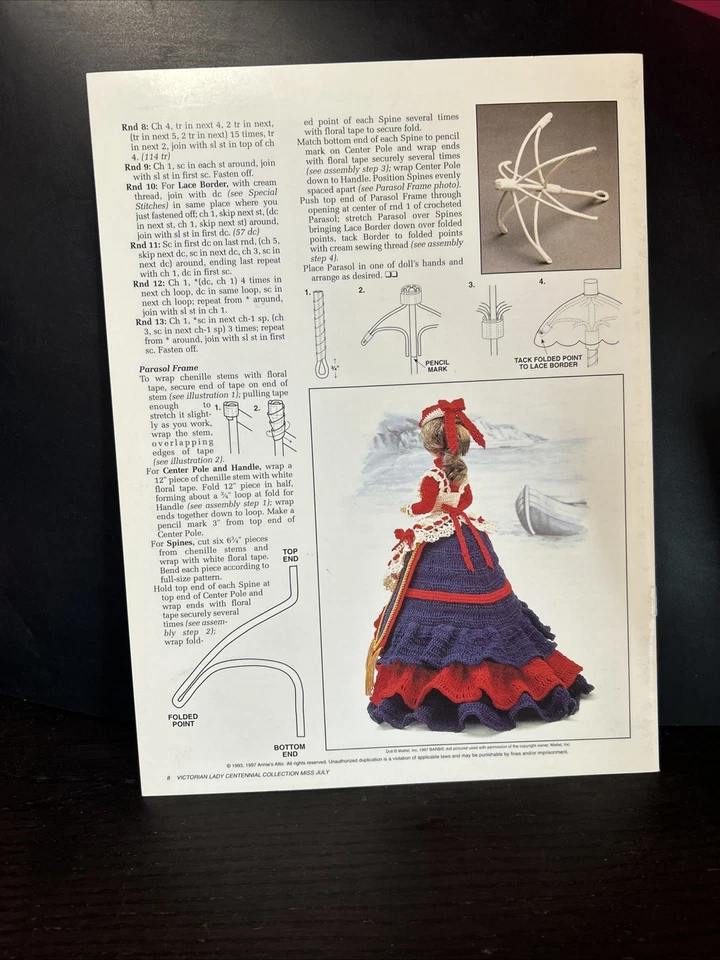 Annie's Crochet The Victorian Lady Centennial Collection Miss July Fashion Doll - Image 2 of 3