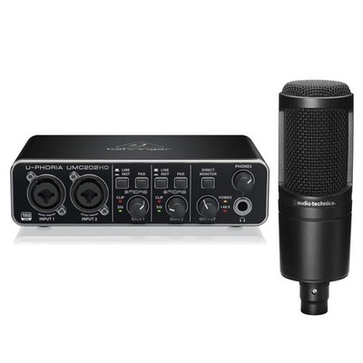 Behringer U-PHORIA UMC202HD USB Audio Interface, Bundle with Audio-Technica AT20