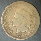 1871 Indian Head Coin Copper Key Date One Cent GOOD Circulated Worn 1c