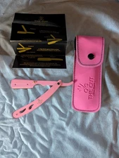 Straight Razor for Men – The Cut Factory Matte Black Blade, Gift Box & Leather C