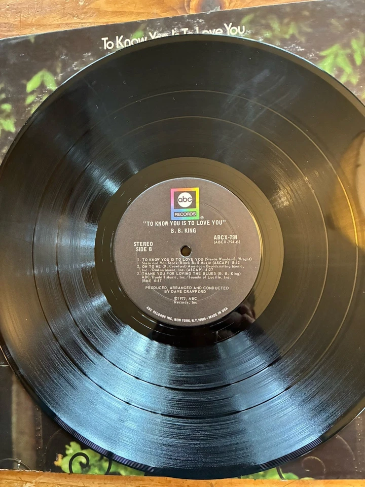B.B. King To Know You Is To Love You 1973 VG+ Blues LP ABC - Image 4 of 4