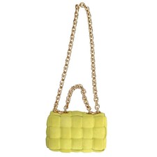 BOTTEGA VENETA 631421 V04N0 Chain Cassette Maxi Intrecciato Suede Yellow Auth