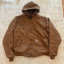 Tyndale Jacket Mens L Flame Resistant Hooded Canvas Made USA Workwear Tan