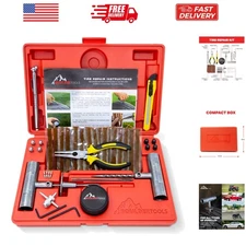 Heavy Duty Tire Repair Kit - Flat Tire Patch Kit, Tools for Quick and Easy Re...