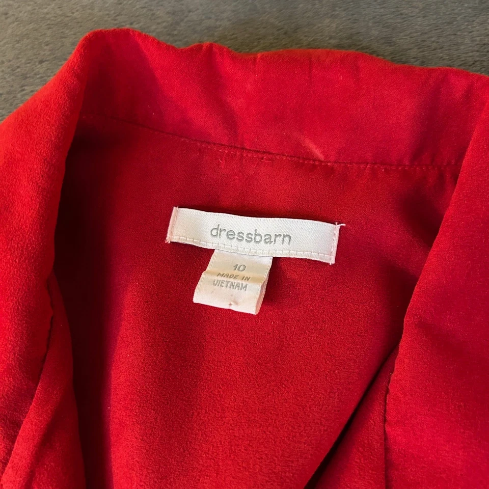 Chaqueta Blazer Dressbarn Roja con Pantalones Negros a Rayas Traje Mujer Talla 10 Foto 3 de 4